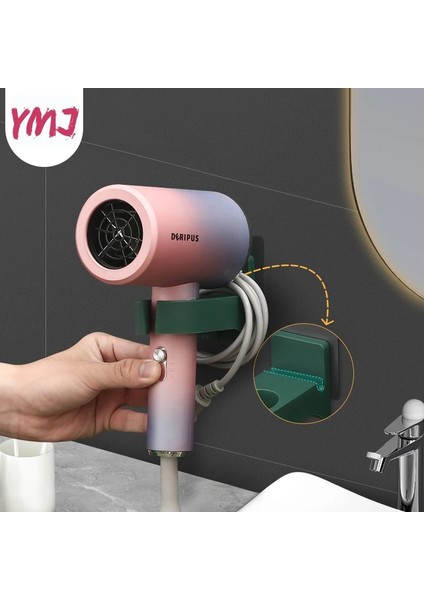 Beyaz Yüksek Kaliteli Duvara Monte Saç Kurutma Makinesi Tutucu El Ücretsiz Banyo Saç Kurutma Makinesi Kanca Ev Abs Raf Depolama Raf Banyo Organizatör (Yurt Dışından) fiyatları