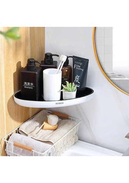 Gri Köşe Ecoco Ecoco Duvara Monte Banyo Rafı Duvar Ücretsiz Delme Depolama Rafları Şampuan Havlu Askısı Banyo Aksesuarları Mutfak Organizatör (Yurt Dışından)
