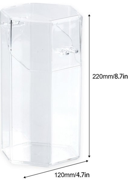 Altıgen Akrilik Makyaj Fırça Tutucu Makyaj Organizatör Kozmetik Tutucu Ruj Saklama Kabı Şeffaf Saklama Kutusu Tutucu (Yurt Dışından)