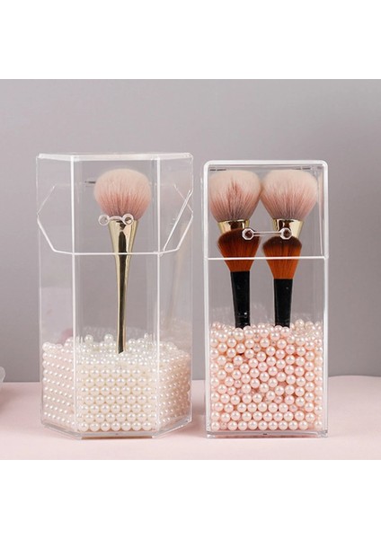 Altıgen Akrilik Makyaj Fırça Tutucu Makyaj Organizatör Kozmetik Tutucu Ruj Saklama Kabı Şeffaf Saklama Kutusu Tutucu (Yurt Dışından) indirimleri
