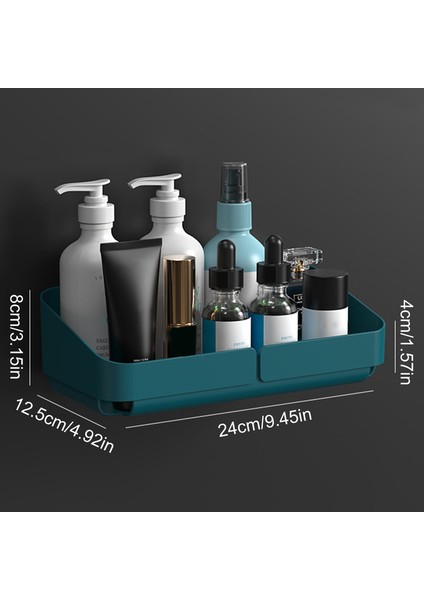 Koyu Yeşil Banyo Mutfak Duvara Monte Depolama Raf Raf Duvar Baharat Organizatör Kozmetik Olmadan Sondaj Havzası Duş Aksesuarı (Yurt Dışından)