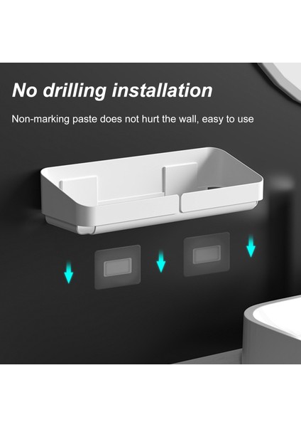 Koyu Yeşil Banyo Mutfak Duvara Monte Depolama Raf Raf Duvar Baharat Organizatör Kozmetik Olmadan Sondaj Havzası Duş Aksesuarı (Yurt Dışından) fiyatları