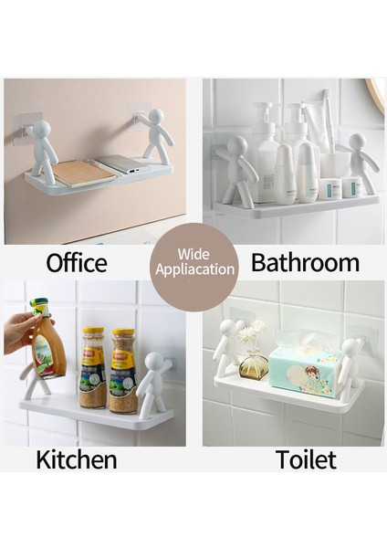 Beyaz Dropshipme Banyo Rafı Hiçbir Matkap Duş Depolama Duvar Kozmetik Şampuan Sabun Organizatör Çok Amaçlı Wc Banyo Aksesuarları (Yurt Dışından) modelleri