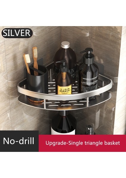 Yükseltme-Gümüş Banyo Organizatör Rafları Matkapsız Duvara Montaj Köşe Raf Duş Depolama Raf Tutucu Wc Şampuan Banyo Aksesuarları Estantes (Yurt Dışından)