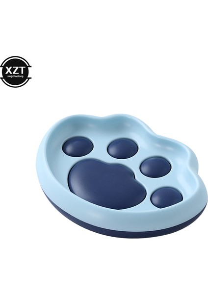 Lacivert Sabunluk Tutucu Sevimli Kedi Pençesi Vantuz Duvara Montaj Drenaj Plastik Yapışkanlı Minimalist Depolama Tutucu Raf Banyo (Yurt Dışından)