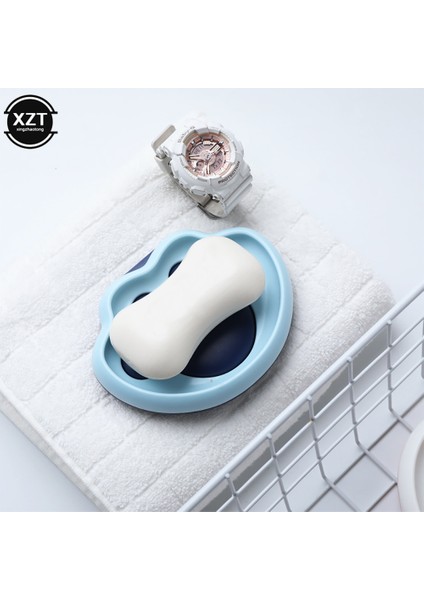 Lacivert Sabunluk Tutucu Sevimli Kedi Pençesi Vantuz Duvara Montaj Drenaj Plastik Yapışkanlı Minimalist Depolama Tutucu Raf Banyo (Yurt Dışından)