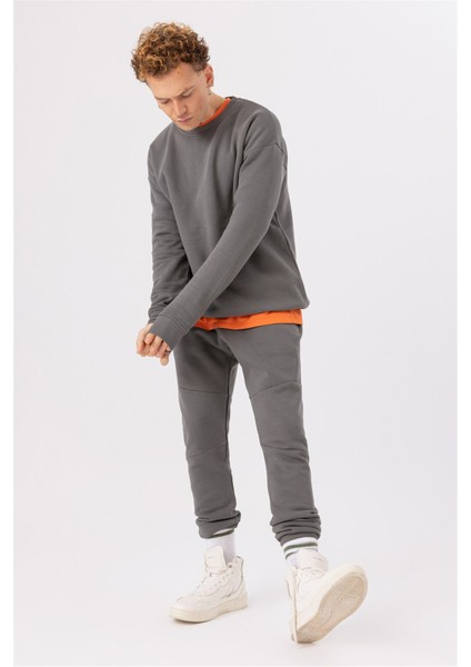 Erkek Vibe Oversize Antrasit Sweatshirt