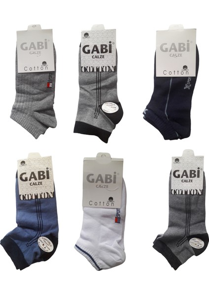 Gabi Calze Cotton Erkek Spor Babet Çorap 6 Adet