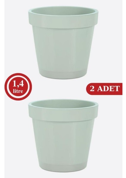 Istanbul Saksı 1,4 Litre, Dekoratif Tabaklı 2 No Saksı 2 Adet fiyatları