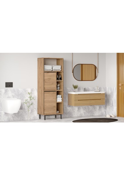 Ocean Banyo Dolabı Çok Amaçlı Dolap 2 Kapaklı Metal Ayaklı Sepet ON10C-S modelleri