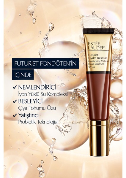 Estee Lauder Futurist Hydra Rescue SPF 45 Nemlendirici Fondöten 35ml - Renk: 3C2 Pebble