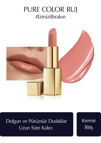 Estee Lauder Kremsi Ruj - Pure Color Creme Lipstick Kremsi, Saten Bitiş -  3.5gr - Renk: 826 Modern Muse