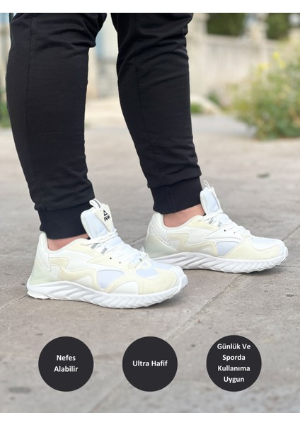 Taichi Amoi Unisex Beyaz Kaymaz Taban Ortopedik Nefes Alabilen Garantili Rahat Hafif Günlük Sneaker Yürüyüş Koşu Spor Ayakkabısı EW0297H