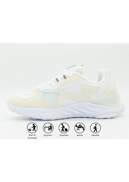 Taichi Amoi Unisex Beyaz Kaymaz Taban Ortopedik Nefes Alabilen Garantili Rahat Hafif Günlük Sneaker Yürüyüş Koşu Spor Ayakkabısı EW0297H