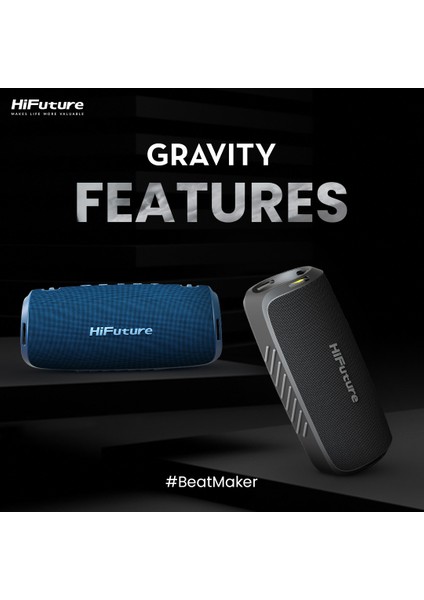 Gravity RGB Aydınlatmalı IPX7 Su Geçirmez 4000mAh Batarya Bluetooth 5.3 45W Taşınabilir Stereo TWS Hoparlör Siyah fırsatları