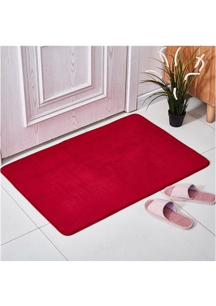 Çizgili Mercan Kadife Paspas Banyo Emici Ayak Paspası (Yurt Dışından)