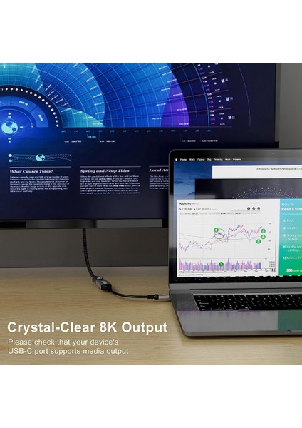 USB C - HDMI Uyumlu Adaptör 4K 120HZ,8K 60HZ Adaptör (Yurt Dışından)