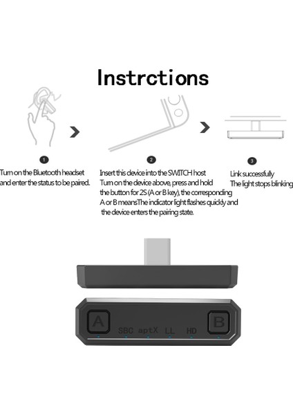 Ps4 Anahtarı Için Tip-C Csr5.0 Bluetooth 5.0 Ses Adaptörü Verici (Yurt Dışından)