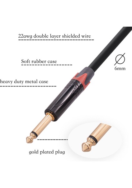 Xlr Erkek - Çift 6.35MM Fişli Ses Mikrofon Kablosu, 6.6 Feet/2 Metre (Yurt Dışından) modelleri