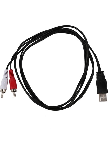 1.5m USB A Erkek 2x Rca Fono Av Kablosu Tv Aux Ses Video Adaptörü (Yurt Dışından)