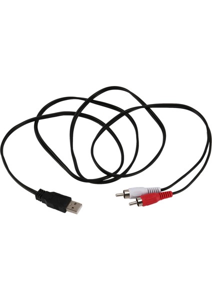 1.5m USB A Erkek 2x Rca Fono Av Kablosu Tv Aux Ses Video Adaptörü (Yurt Dışından)