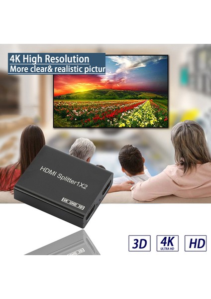 4K 30HZ Ayırıcı Için HDMI Uyumlu Ayırıcı 1'i 2 Çıkışlı 4K Ayırıcı (Yurt Dışından)