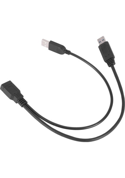 2,5 Inç Sabit Disk Için Siyah USB 3.0 Dişi - Çift USB Erkek Y Kablosu (Yurt Dışından)