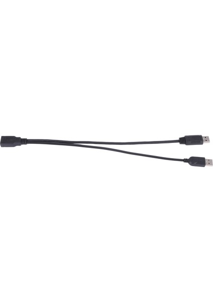 2,5 Inç Sabit Disk Için Siyah USB 3.0 Dişi - Çift USB Erkek Y Kablosu (Yurt Dışından)