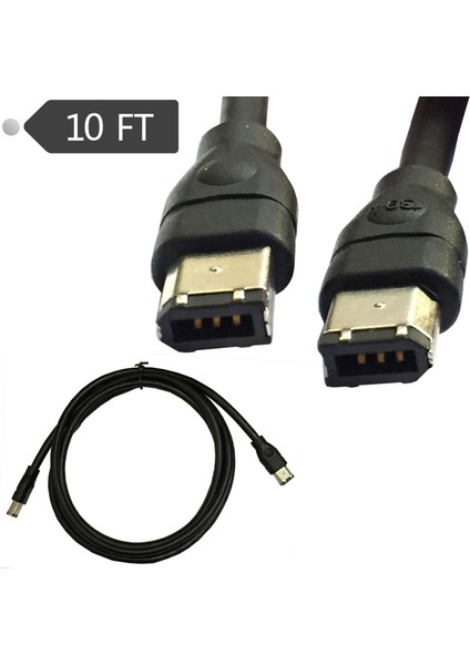 Siyah Ieee 1394 Firewire 400 - Firewire 400 Kablo, 6 Pin Erkek - 10 Ft (Yurt Dışından)