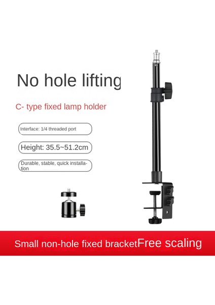 Tripod Kelepçesi Masa Montajlı Işık Standı, Top Kafalı Masa Armatürlü (Yurt Dışından)