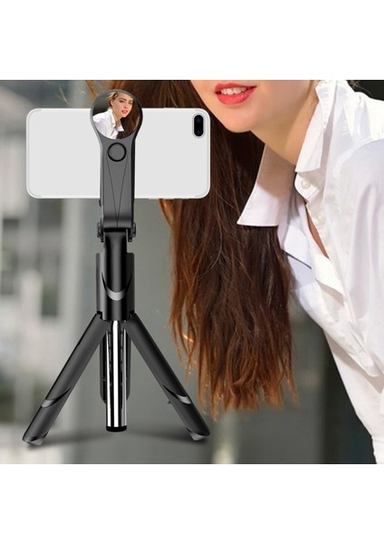 Cep Telefonu Selfie Çubuğu Tripod Makyajlı Selfie Çubuğu(Yeşil) (Yurt Dışından)