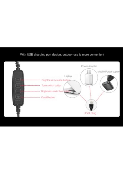 Tripod Telefon Tutuculu Dizüstü Masaüstü Videosu Için Selfie Halka Işığı (Yurt Dışından)