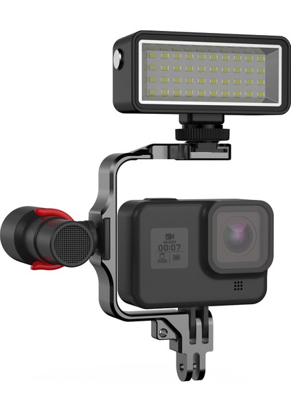 Gopro Hero Için Soğuk Ayakkabı Montajlı Kamera Dolgusu Hafif Metal Çerçeve (Yurt Dışından)