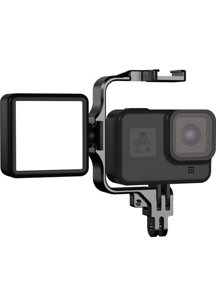 Gopro Hero Için Soğuk Ayakkabı Montajlı Kamera Dolgusu Hafif Metal Çerçeve (Yurt Dışından)