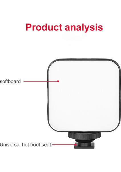 Mini LED Video Işığı Fotoğrafçılığı 2W Kısılabilir 6500K Dolum Panel Lambası (Yurt Dışından)