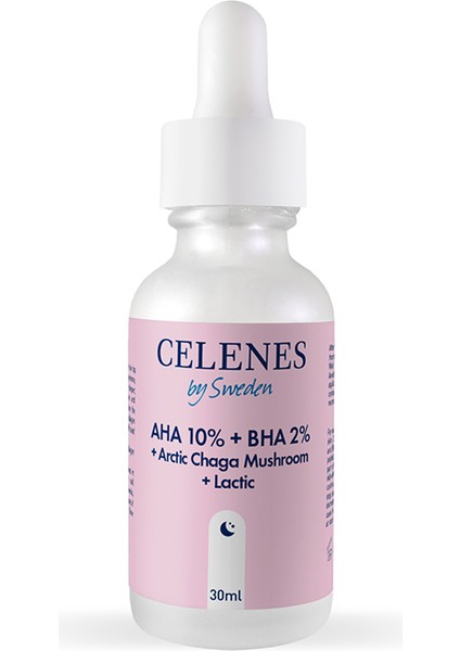 Celenes Aha 10 + Bha 2 + Arctic Chaga Mushroom + Lactic Yüz Serumu