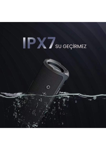 Ripple Kablosuz Bluetooth 5.3 IPX7 Su Geçirmez 4000mAh Batarya 30W Taşınabilir Stereo TWS Hoparlör Kırmızı