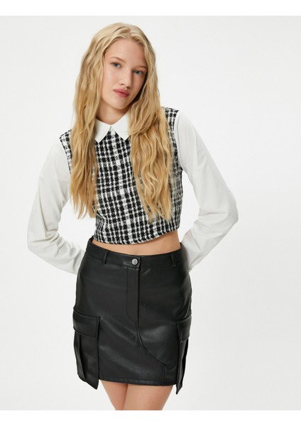 Kargo Suni Deri Mini Etek Cepli Standart Bel fiyatları