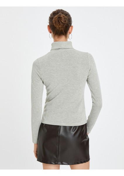 Uzun Kollu Tişört Balıkçı Yaka Triko Fitilli fırsatları