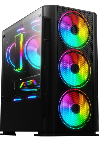 TK105 İ3-12100F 16GB Ram 240GB SSD 500GB HDD RX580 8gb 23.6inç Curved Monitör Gaming Pc