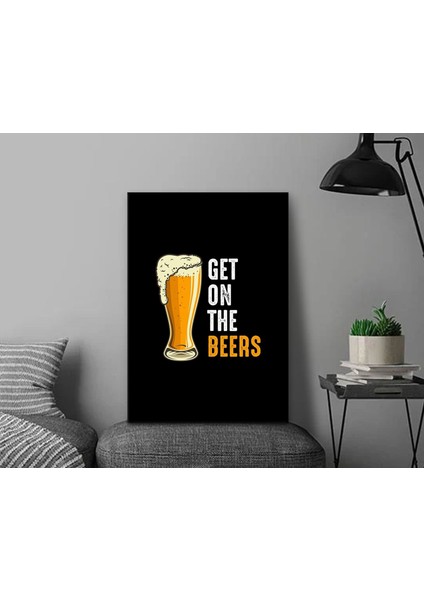 Beer Tasarımlı Kanvas Tablo-5 30X50CM Ev Dekorasyonu, Ev Hediyesi