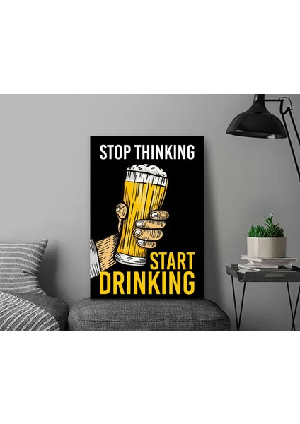 Beer Tasarımlı Kanvas Tablo-7 30X50CM Ev Dekorasyonu, Ev Hediyesi