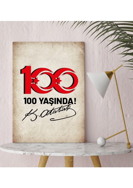 29 Ekim Tasarımlı Kanvas Tablo-6, 30X50CM 29 Ekim Hediyesi,ev Dekorasyonu, 100.YIL Hediyesi