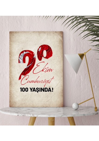 29 Ekim Tasarımlı Kanvas Tablo-8, 30X50CM 29 Ekim Hediyesi,ev Dekorasyonu, 100.YIL Hediyesi