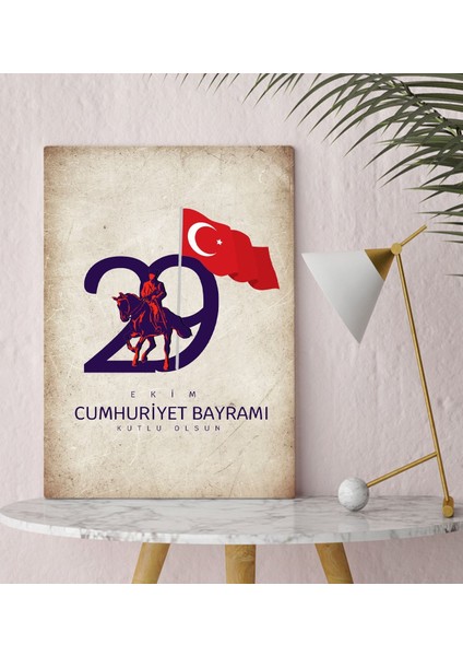 29 Ekim Tasarımlı Kanvas Tablo-9, 30X50CM 29 Ekim Hediyesi,ev Dekorasyonu, 100.YIL Hediyesi