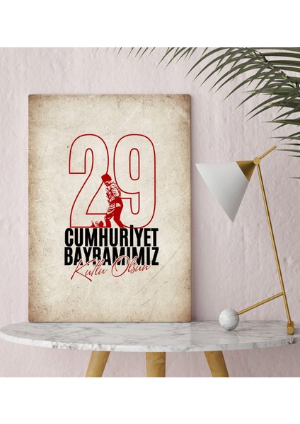 29 Ekim Tasarımlı Kanvas Tablo-5, 30X50CM 29 Ekim Hediyesi,ev Dekorasyonu, 100.YIL Hediyesi