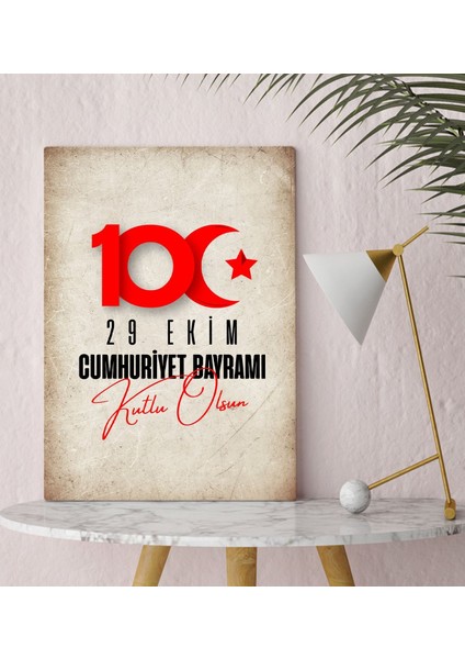 29 Ekim Tasarımlı Kanvas Tablo-1, 30X50CM 29 Ekim Hediyesi,ev Dekorasyonu, 100.YIL Hediyesi