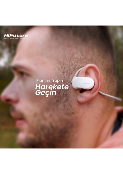 FutureMate Kablosuz Bluetooth 5.3 Open Ear IPX5 Su Geçirmez Çevre Gürültüsü Engelleme ENC 4 Mikrofonlu Kulak İçi Kulaklık Siyah