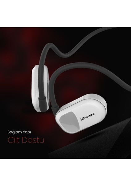 FutureMate Kablosuz Bluetooth 5.3 Open Ear IPX5 Su Geçirmez Çevre Gürültüsü Engelleme ENC 4 Mikrofonlu Kulak İçi Kulaklık Siyah