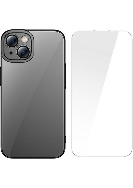 Kamera Korumalı iPhone 14 Plus Silikon Kılıf ve Ful Kaplama Kırılmaz Ekran Koruyucu, Air Armor,sararmaz Kılıf